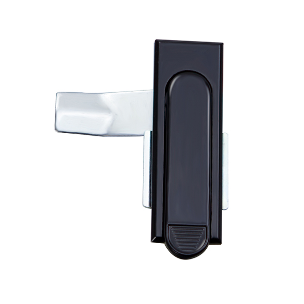 MS717 Pull Swing Handle Latch, Zinc Alloy, Black Powder Coated, Adjustable for Stop Height in Industrial Applications