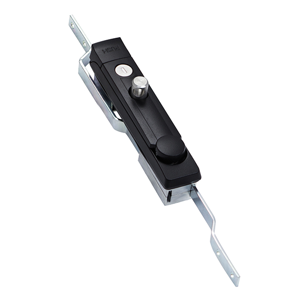 MS832 Rod Control Lock, Key Locking, 180° Handle Rotation, IP54, Zinc Alloy, Black Textured Finish