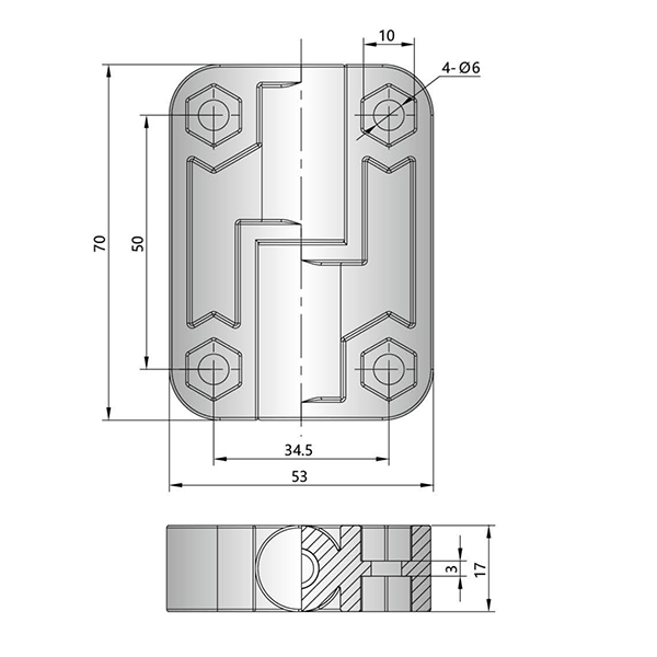  CL139 Detachable Concealed Hinge, 180° Opening Angle