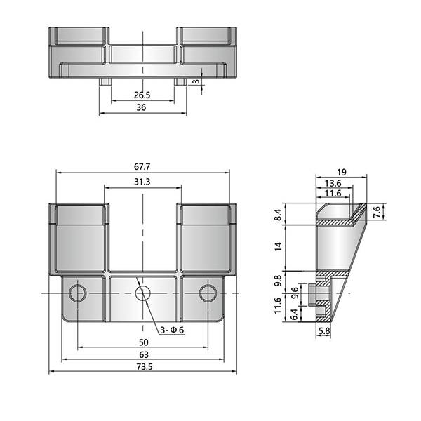 FG015 Zinc Alloy Mounting Bracket FG015 - Durable Zinc-Plated Bracket for Structural Support