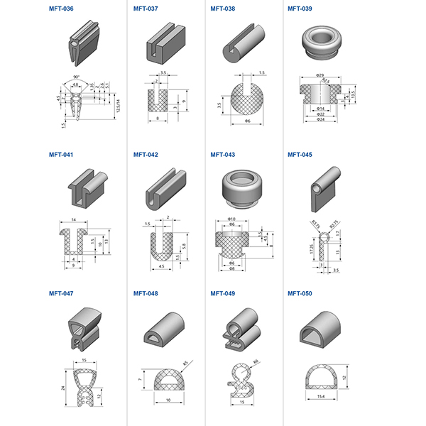 BT6089 003 MFT Series Expanded Rubber Gaskets | Industrial Sealing Profiles for Versatile Applications