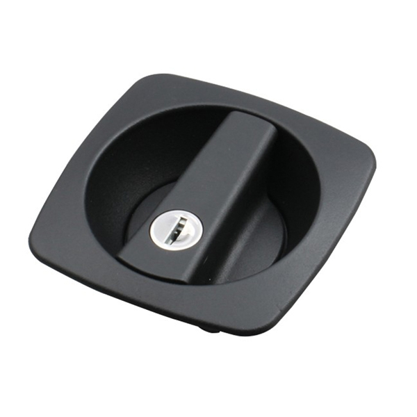 MS870 - Black PA Flush Latch with Lock for Industrial Applications