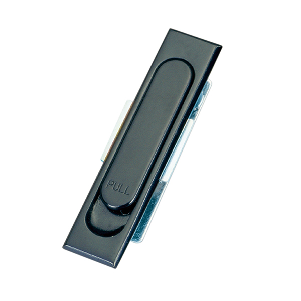 MS717 Pull Swing Handle Latch, Zinc Alloy, Black Powder Coated, Adjustable for Stop Height in Industrial Applications