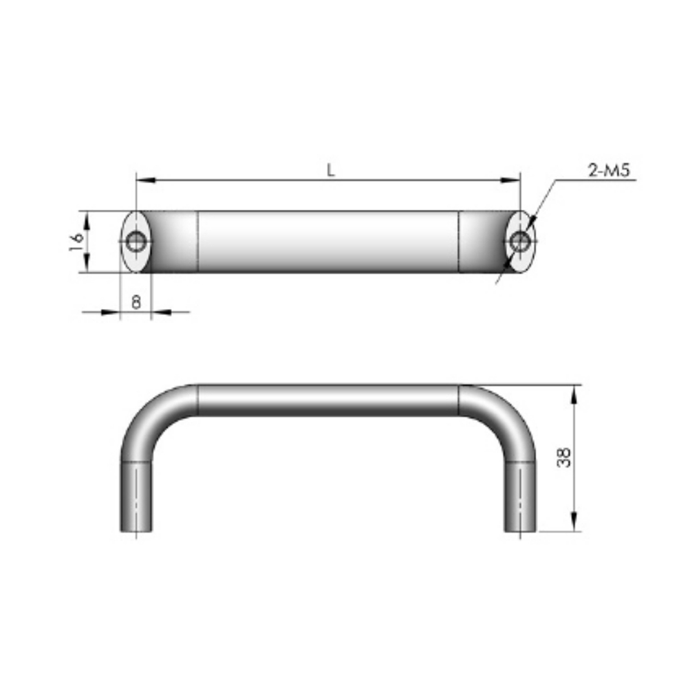 LS516 Handle - Durable Aluminum Alloy Industrial Pull Handle