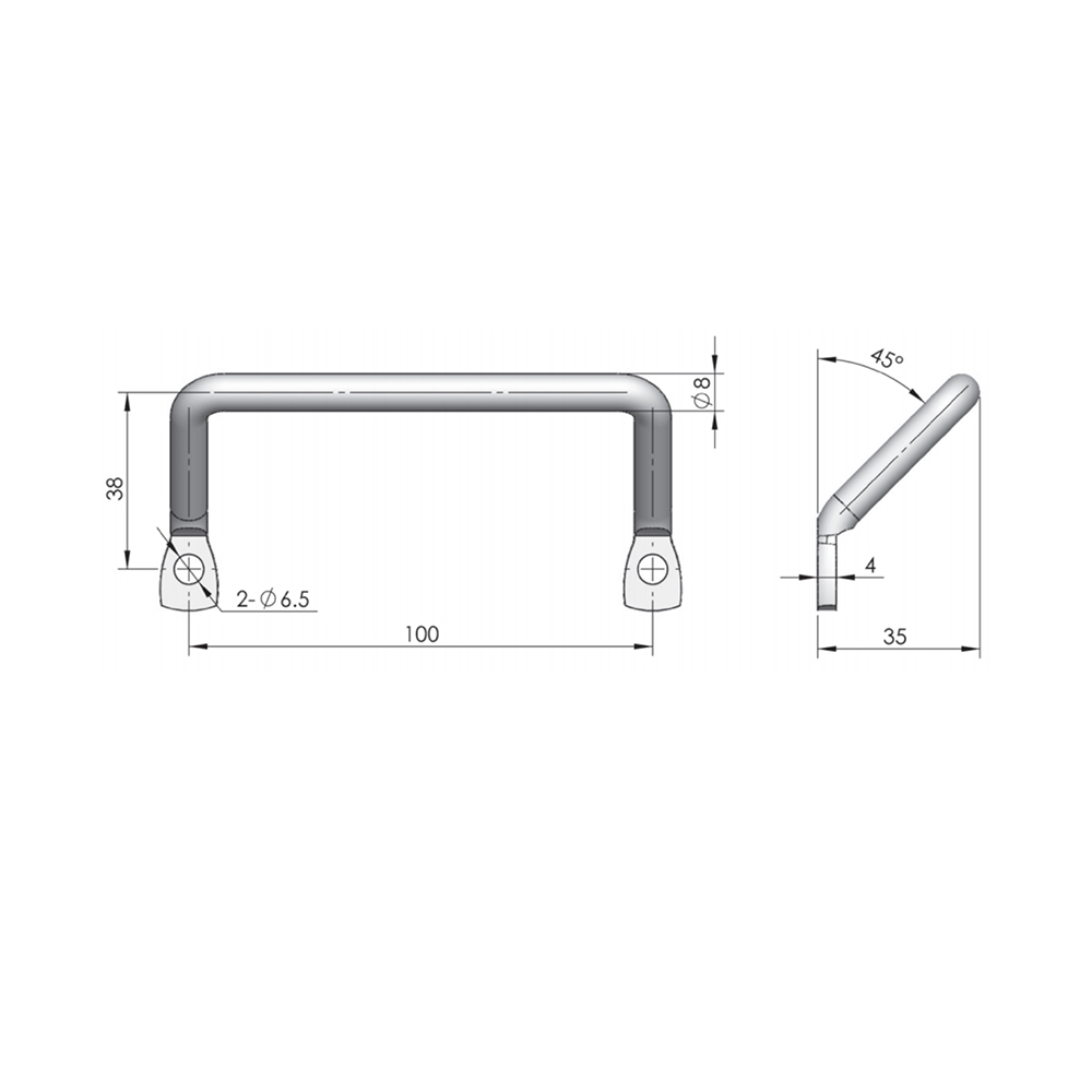 LS531 Carbon Steel Handle - High Strength Polished Finish