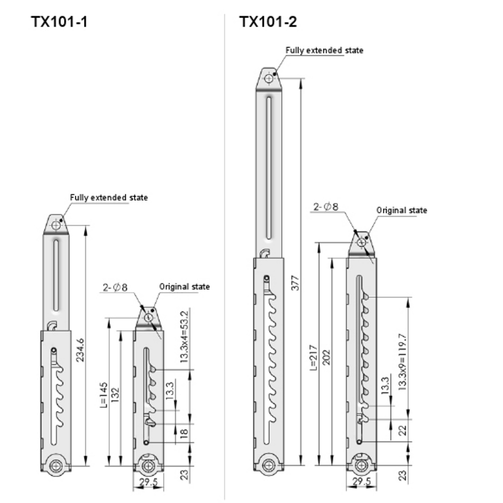 TX101-1/TX101-2 Carbon Steel Adjustable Self-Locking Limiter with Zinc Plating