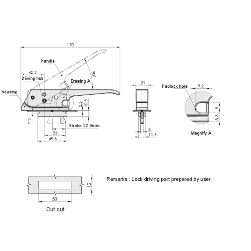 MS887-3 / MS887-3F Heavy Duty Handle Lock