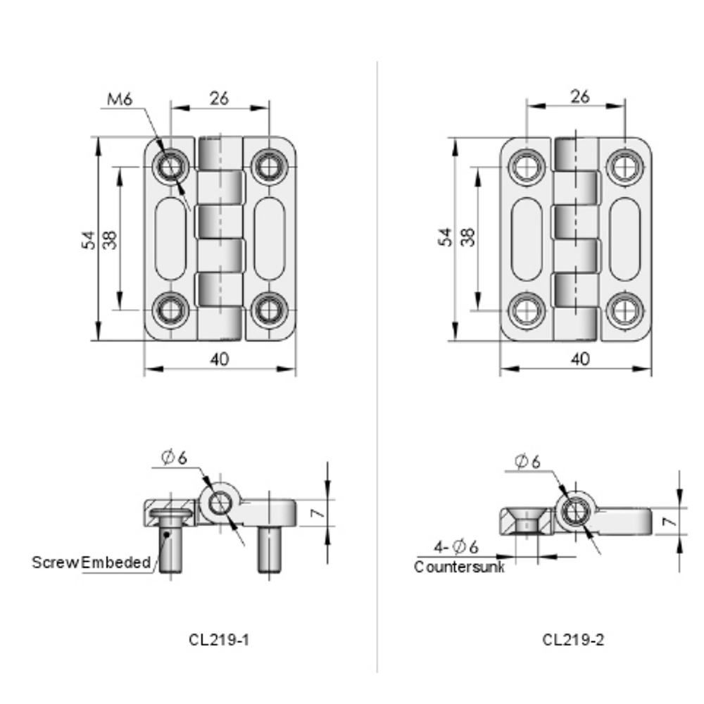 CL209 Series - Zinc Alloy Concealed Mount Hinges for Industrial Enclosures, with 160° and 180° Opening Angles