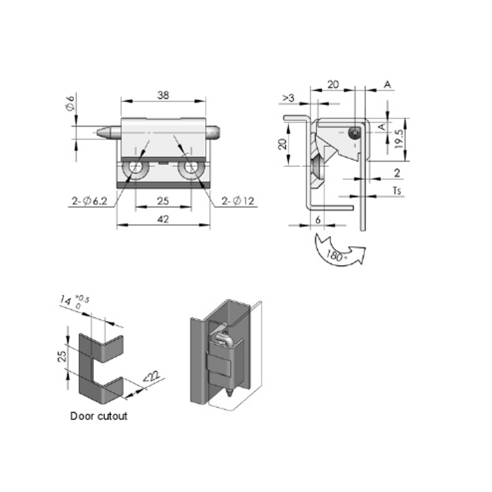 CL212 Series - Mechanical Hinge for Industrial Applications