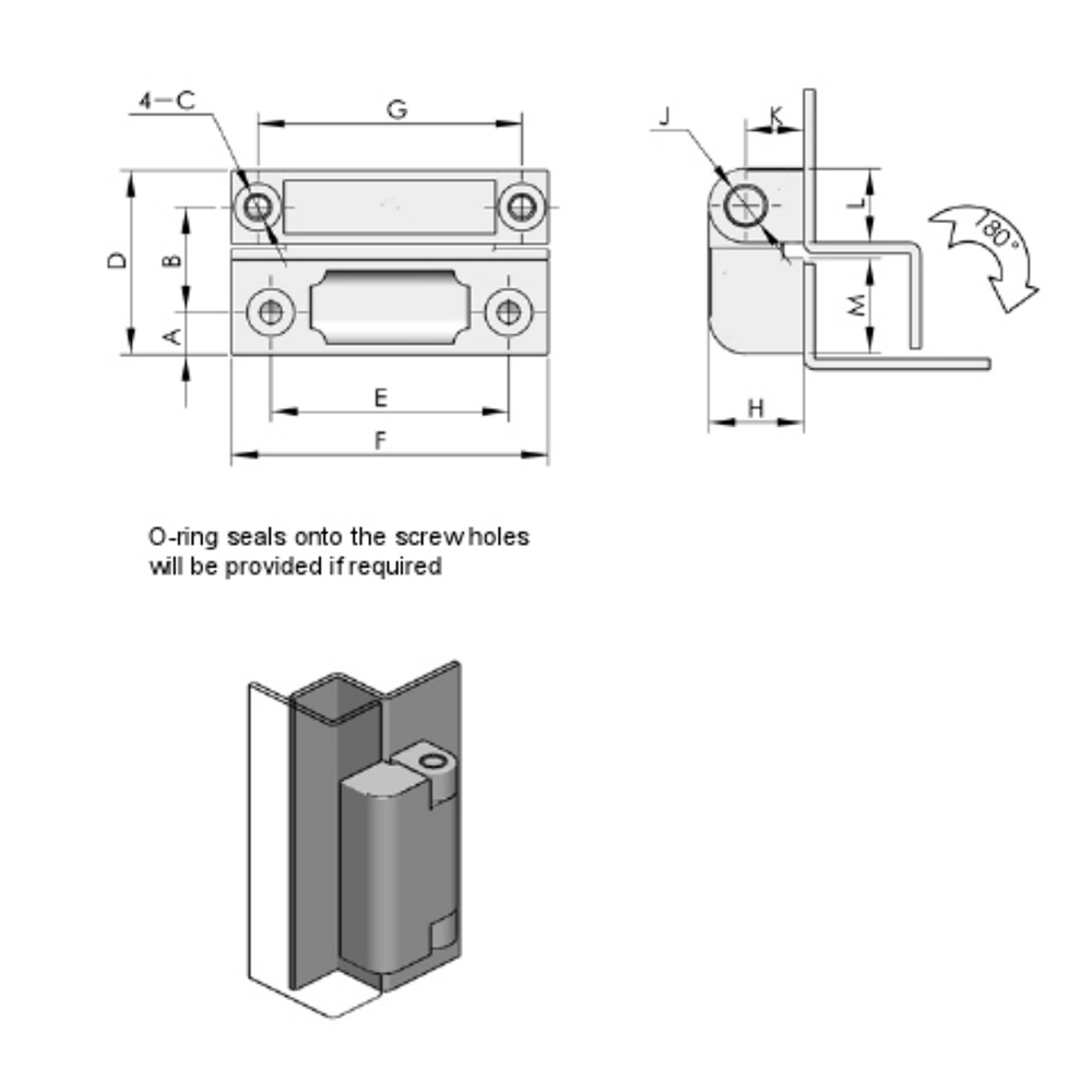 CL219 Offset Concealed Hinge, Black Powder Coat, Zinc Alloy, 180° Opening, Compatible with Multiple Door Thicknesses