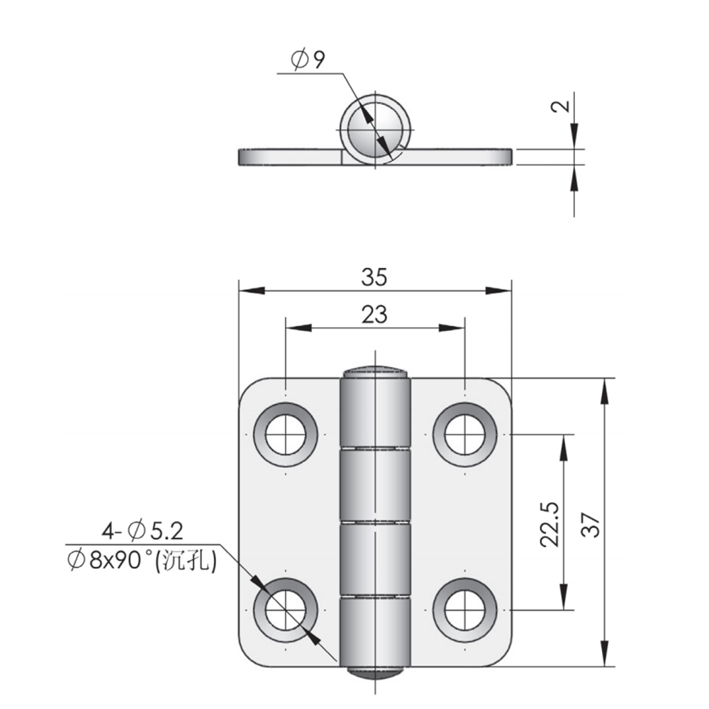 CL253 Series Hinge, Concealed Mounting, 120° Opening, Zinc Alloy, Black Matte Finish