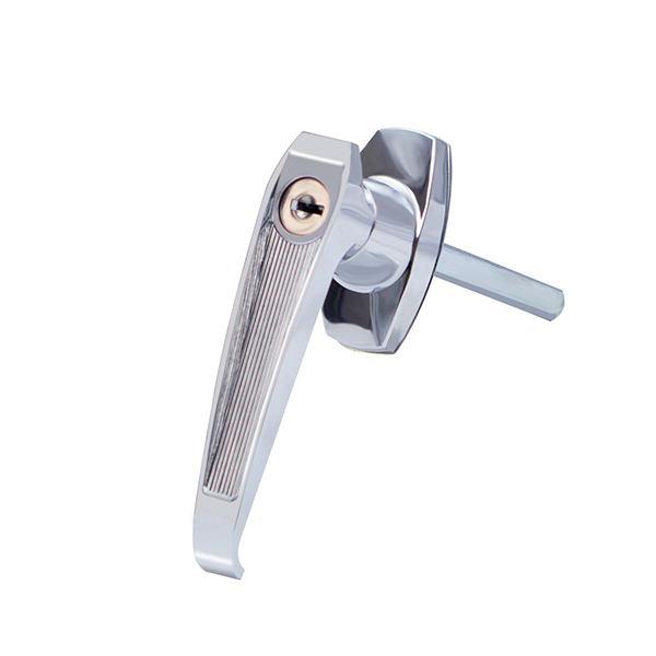 MS315 Cam Latch L-Handle, Turn Clockwise to Latch/Lock, Long Cam, Zinc Alloy, Chrome Plated, Polished