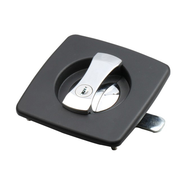 MS870 - Black PA Flush Latch with Lock for Industrial Applications