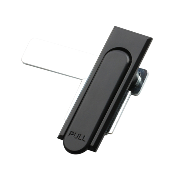 MS717 Pull Swing Handle Latch, Zinc Alloy, Black Powder Coated, Adjustable for Stop Height in Industrial Applications