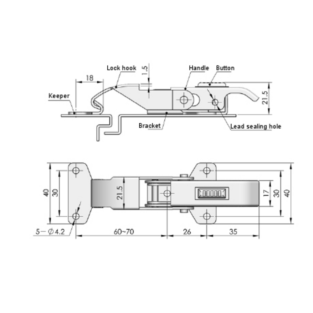 DK606 Toggle Latch, Zinc-Plated Steel, Adjustable Tension, Heavy-Duty Draw Latch