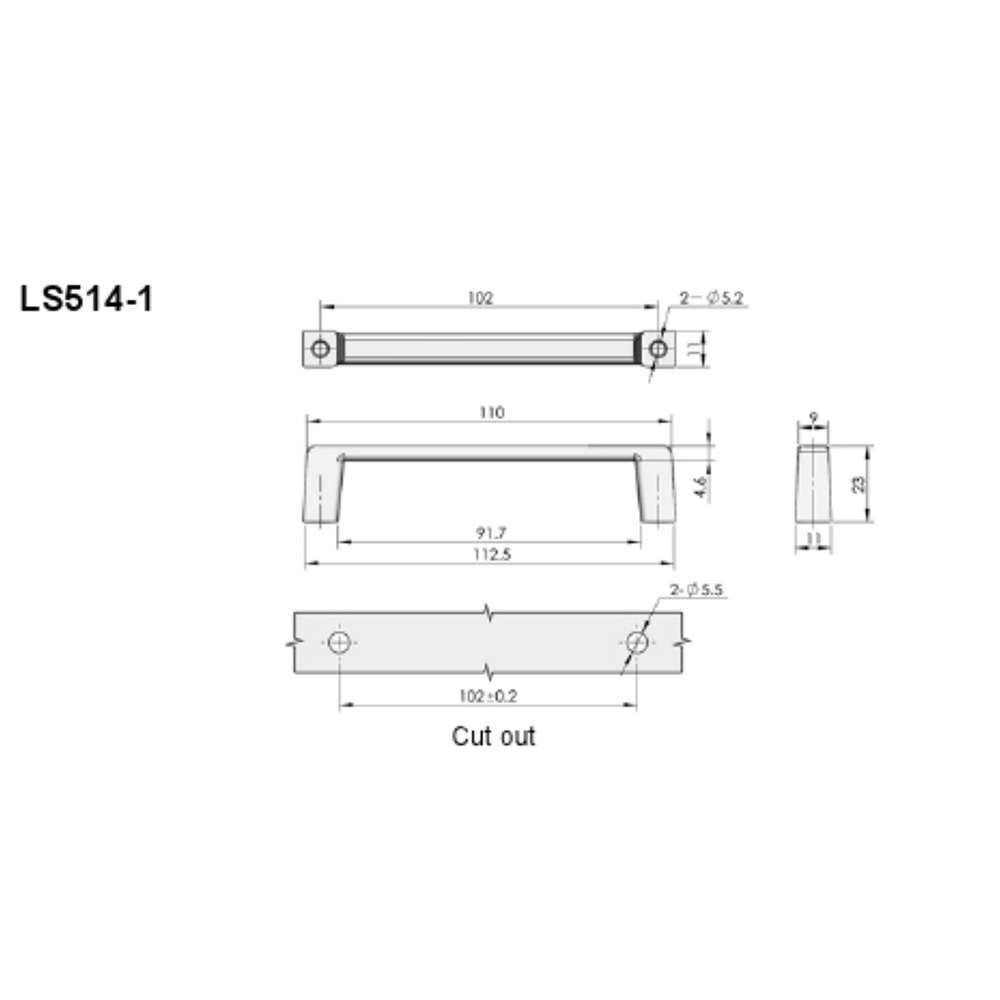 LS514-1 Aluminum Alloy grap Handle - Elegant Matte Finish for Industrial and Commercial Applications