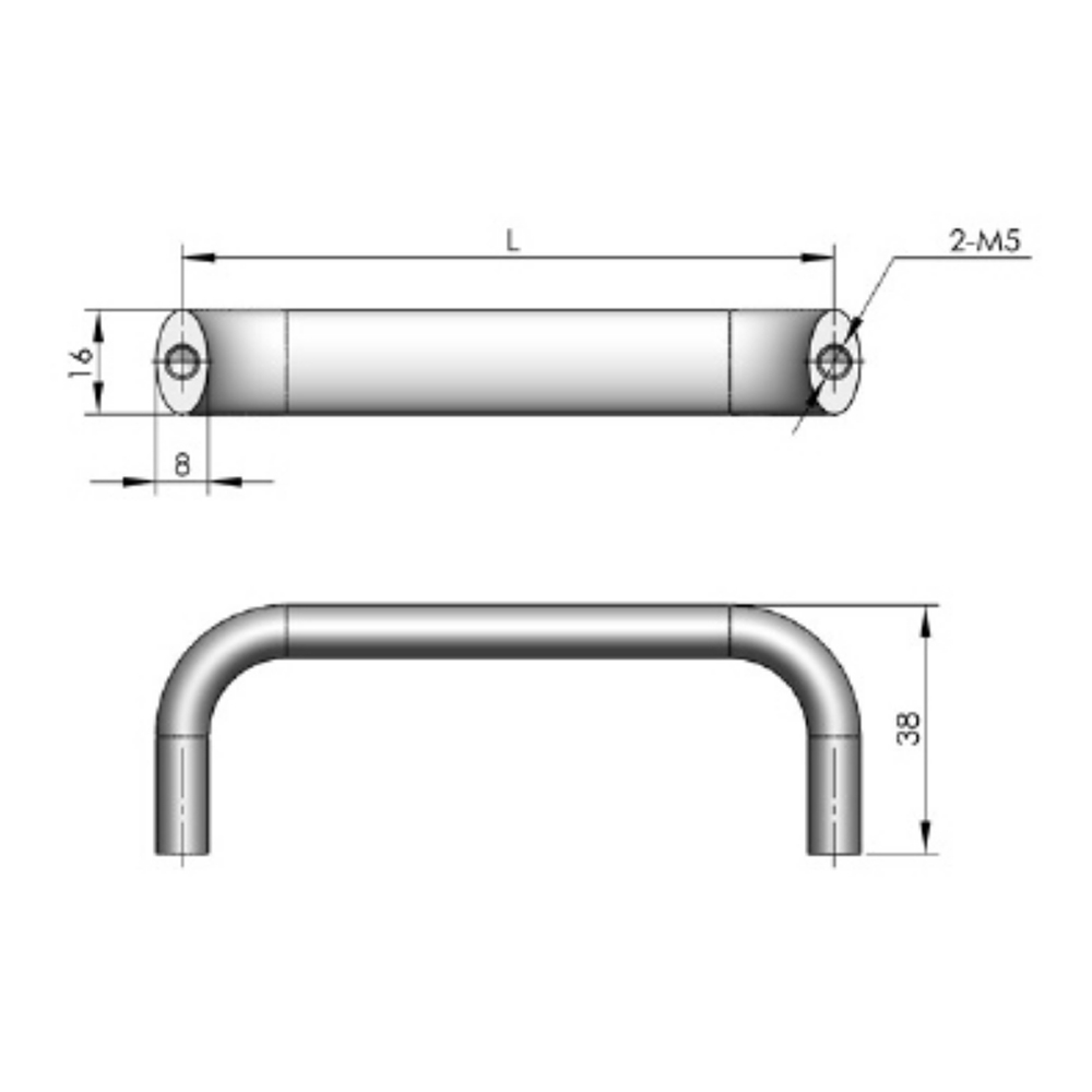 LS516 Handle - Durable Aluminum Alloy Industrial Pull Handle