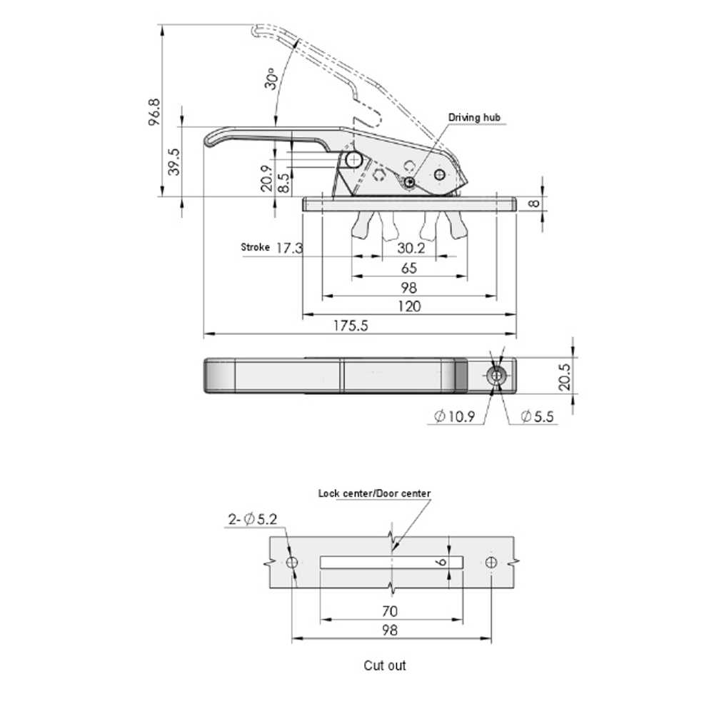 MS887-3 / MS887-3F Heavy Duty Handle Lock