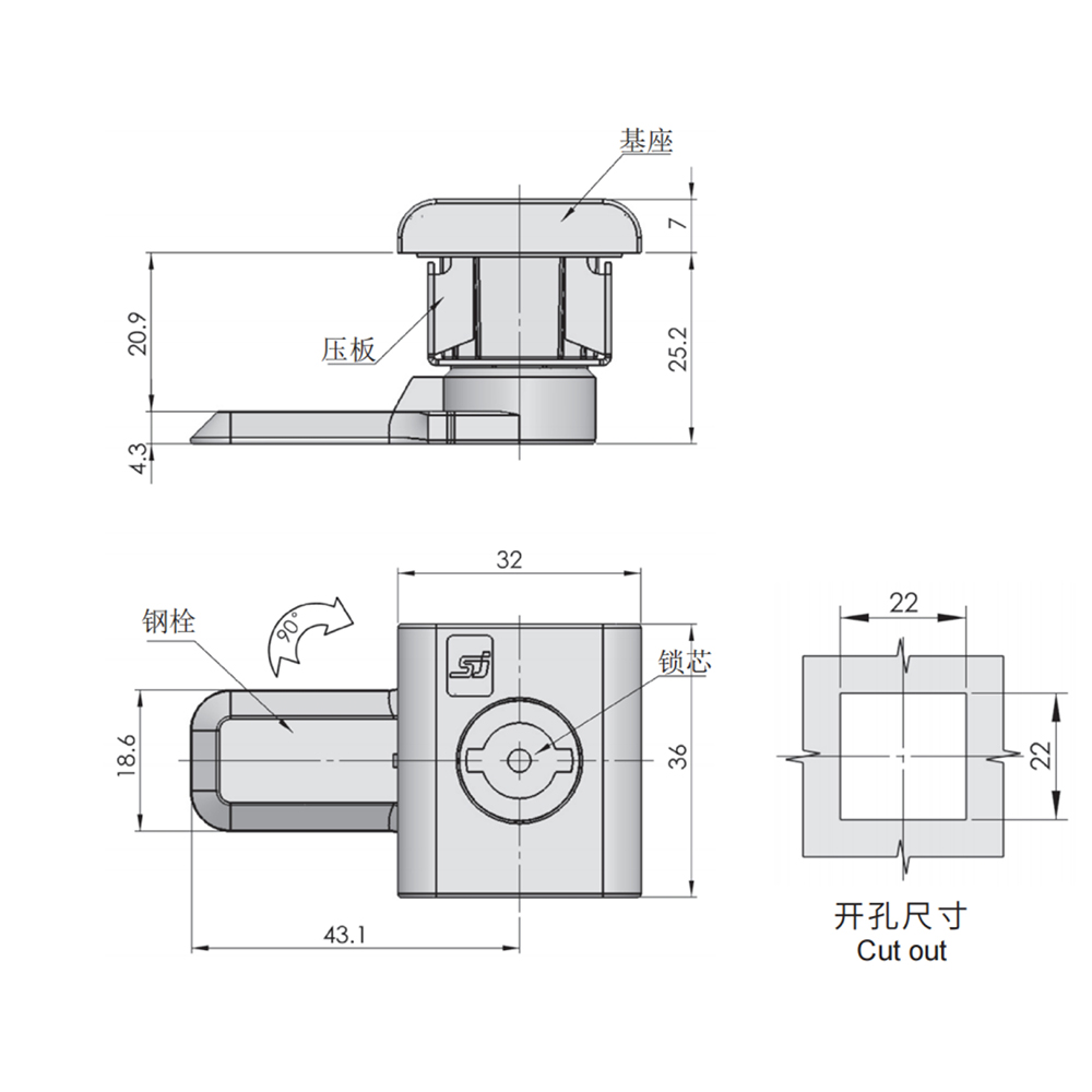 MS813-5B Stainless Steel Compression Latch | High-Strength 580N Load Capacity, Mirror Polished for Cabinets & Enclosures