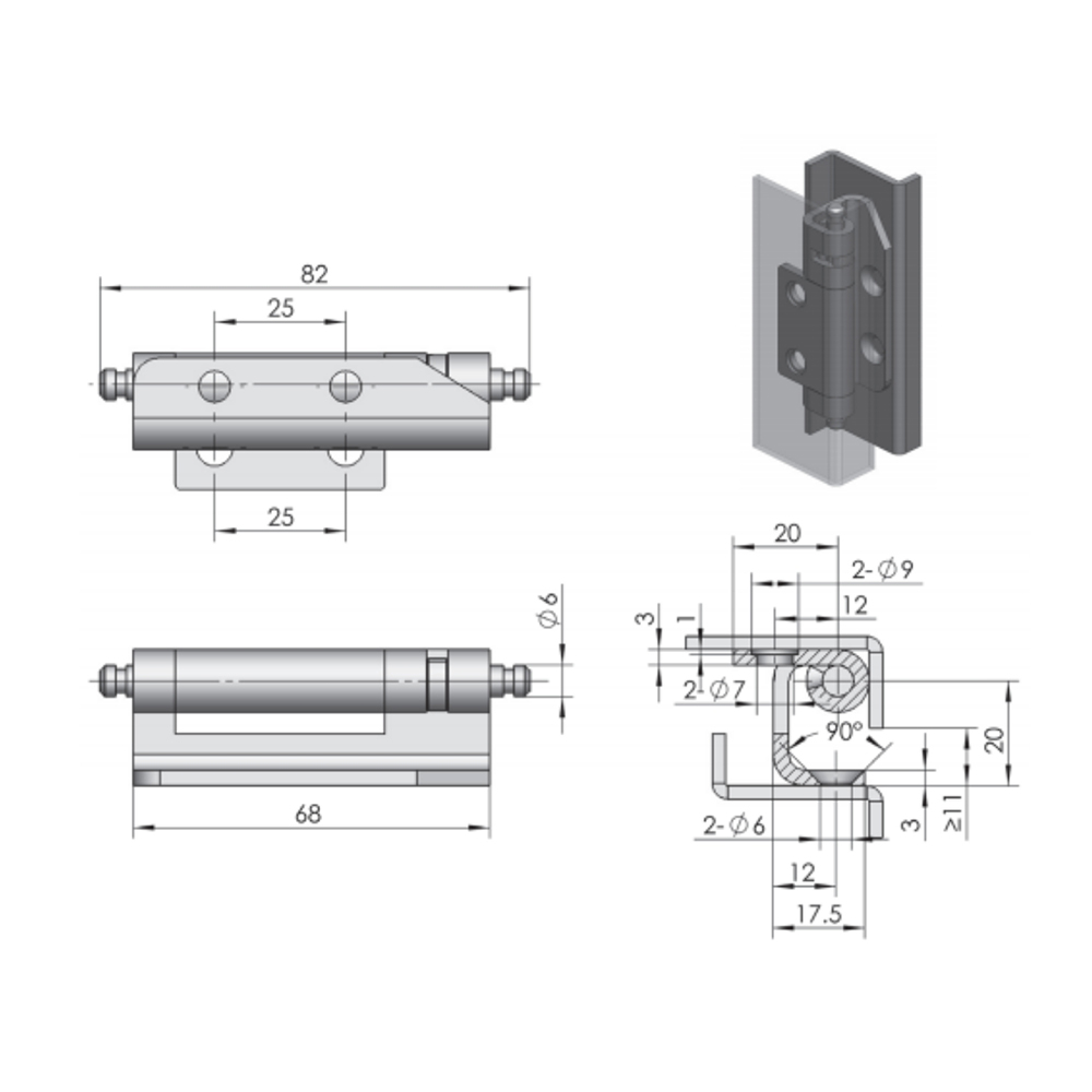 CL138 Concealed Hinge, Carbon Steel, Zinc Plated, 135-Degree Opening, Adjustable Mounting