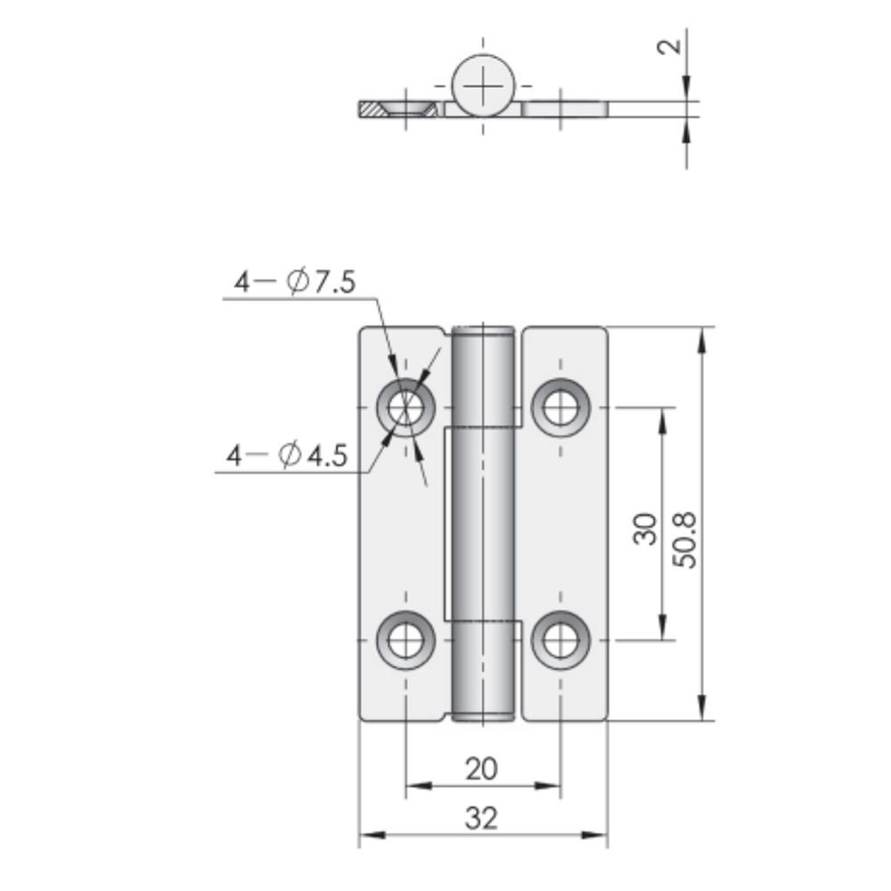 CL152 Concealed Hinge, 180° Opening Angle