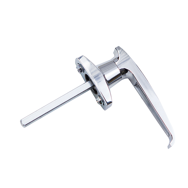 MS315 Cam Latch L-Handle, Turn Clockwise to Latch/Lock, Long Cam, Zinc Alloy, Chrome Plated, Polished