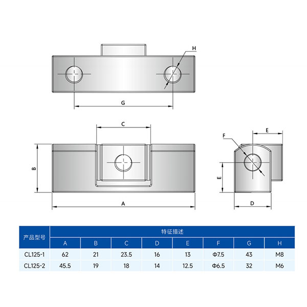 CL125 Series Aluminum Alloy Concealed Hinge with Stainless Steel Pin for Industrial Enclosures