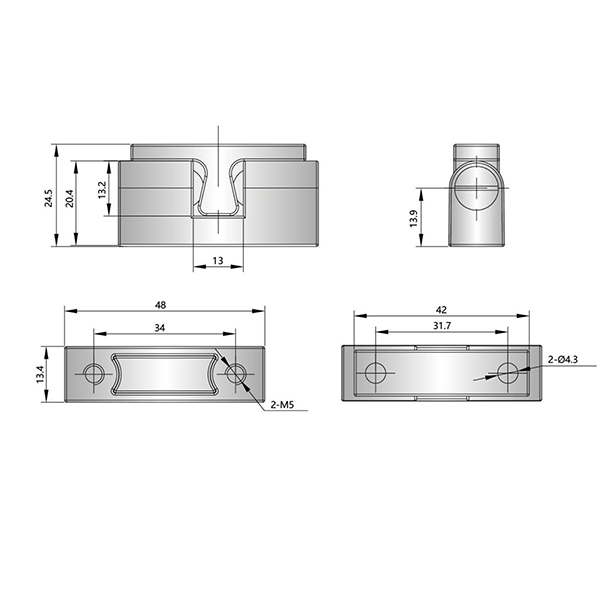 MX07-4 Adjustable Ball Catch Door Stopper, Polished Chrome Finish