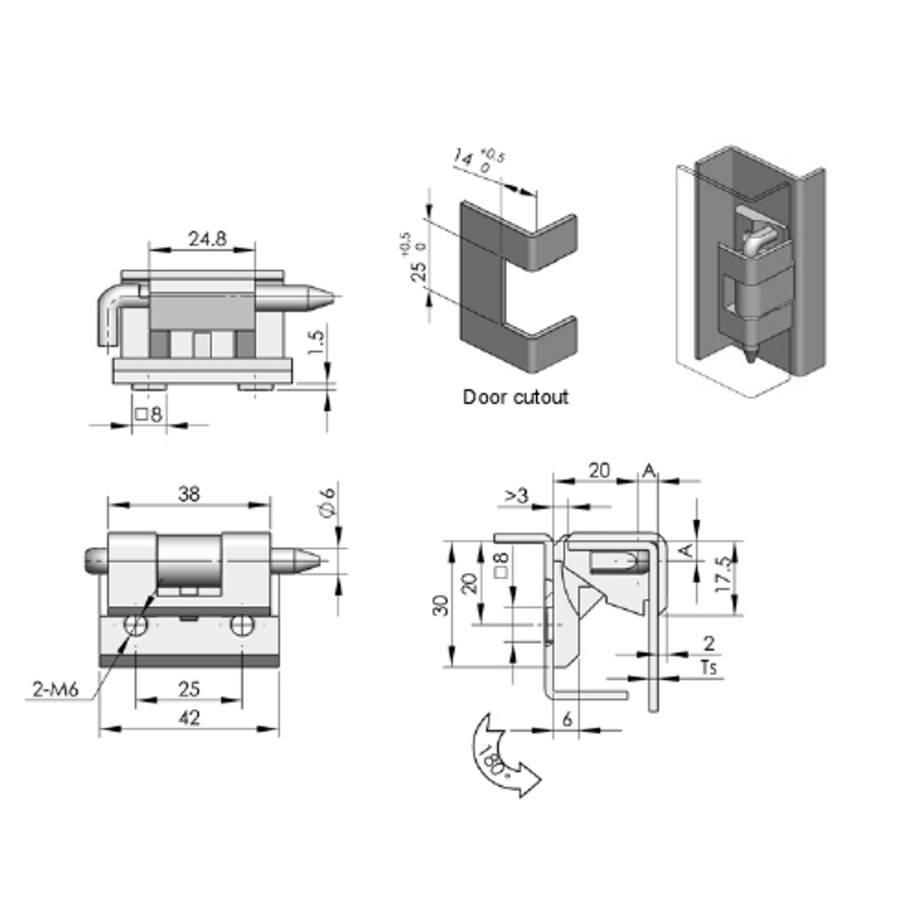 CL212 Series - Mechanical Hinge for Industrial Applications