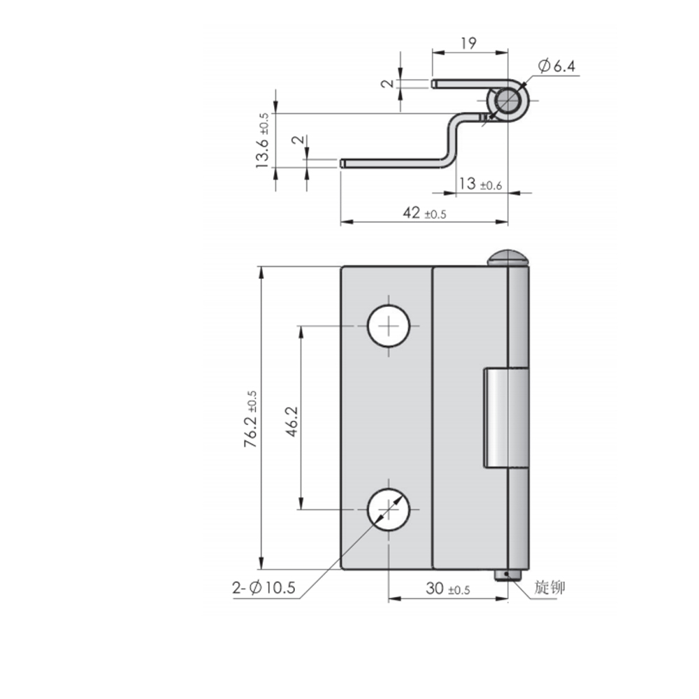 CL111 Lift-Off Hinge, Zinc Alloy, Steel Pin, 110° Opening Angle