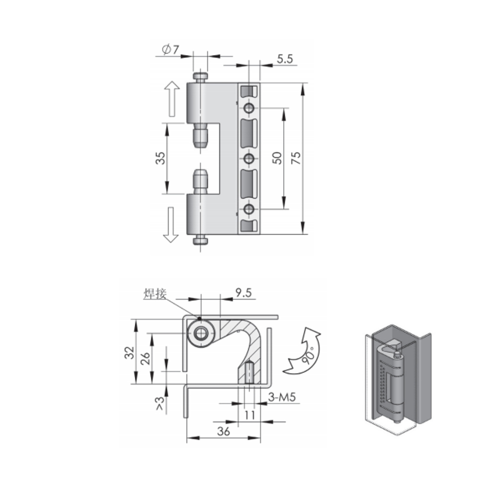 CL201 Concealed Hinge, Heavy Duty, Zinc Alloy, 800N/1500N Load Capacity