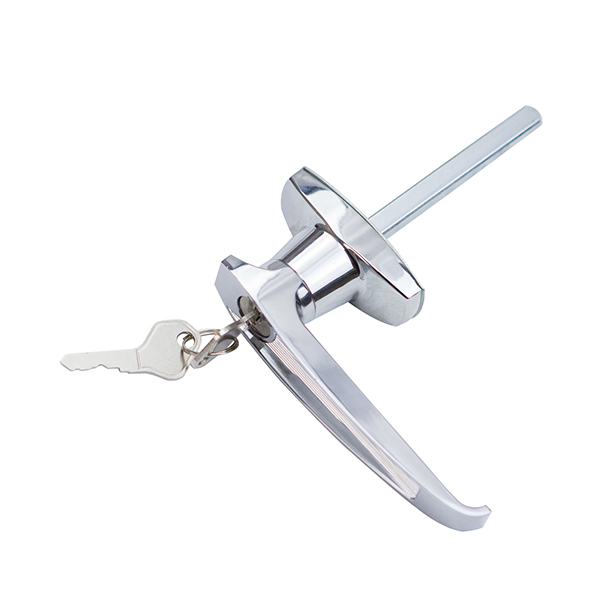 MS315 Cam Latch L-Handle, Turn Clockwise to Latch/Lock, Long Cam, Zinc Alloy, Chrome Plated, Polished