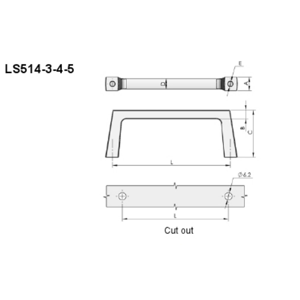 LS514-1 Aluminum Alloy grap Handle - Elegant Matte Finish for Industrial and Commercial Applications