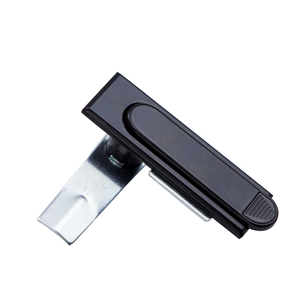 MS717 Pull Swing Handle Latch, Zinc Alloy, Black Powder Coated, Adjustable for Stop Height in Industrial Applications