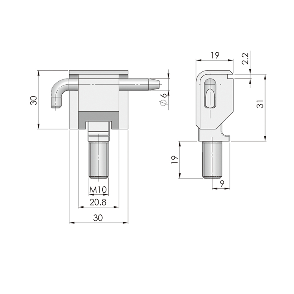 CL230 Series Lift-Off Hinge, Zinc Alloy, Black Powder Coated, 180° Opening