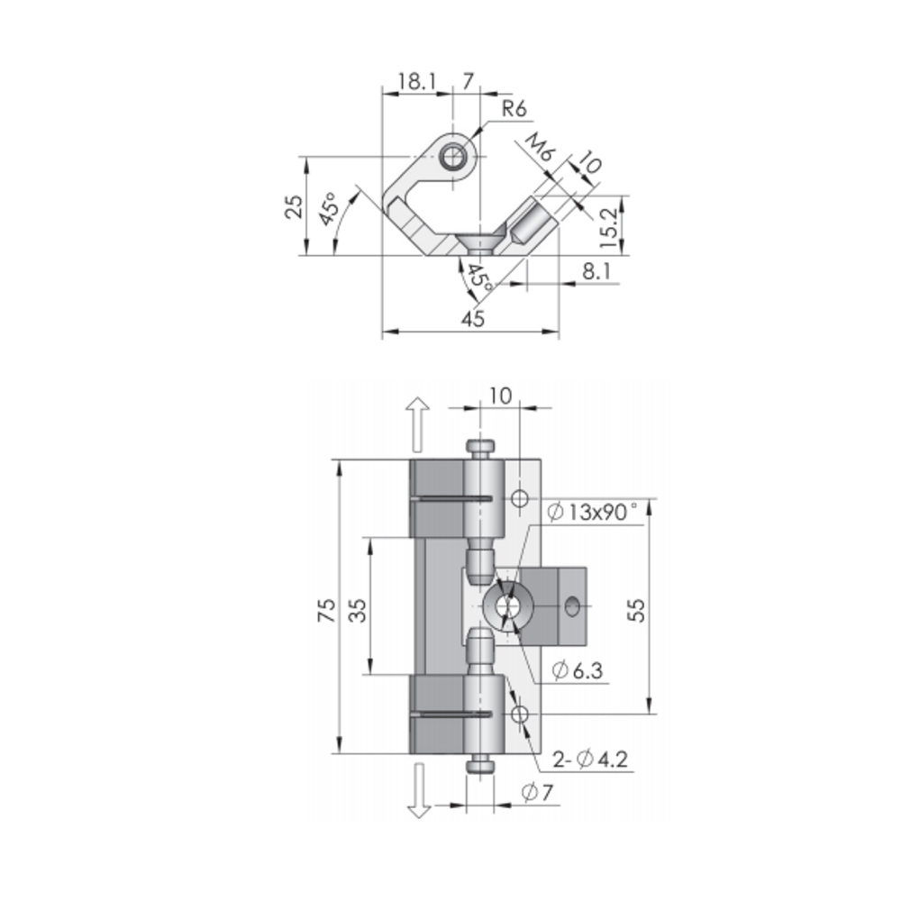 CL201 Concealed Hinge, Heavy Duty, Zinc Alloy, 800N/1500N Load Capacity