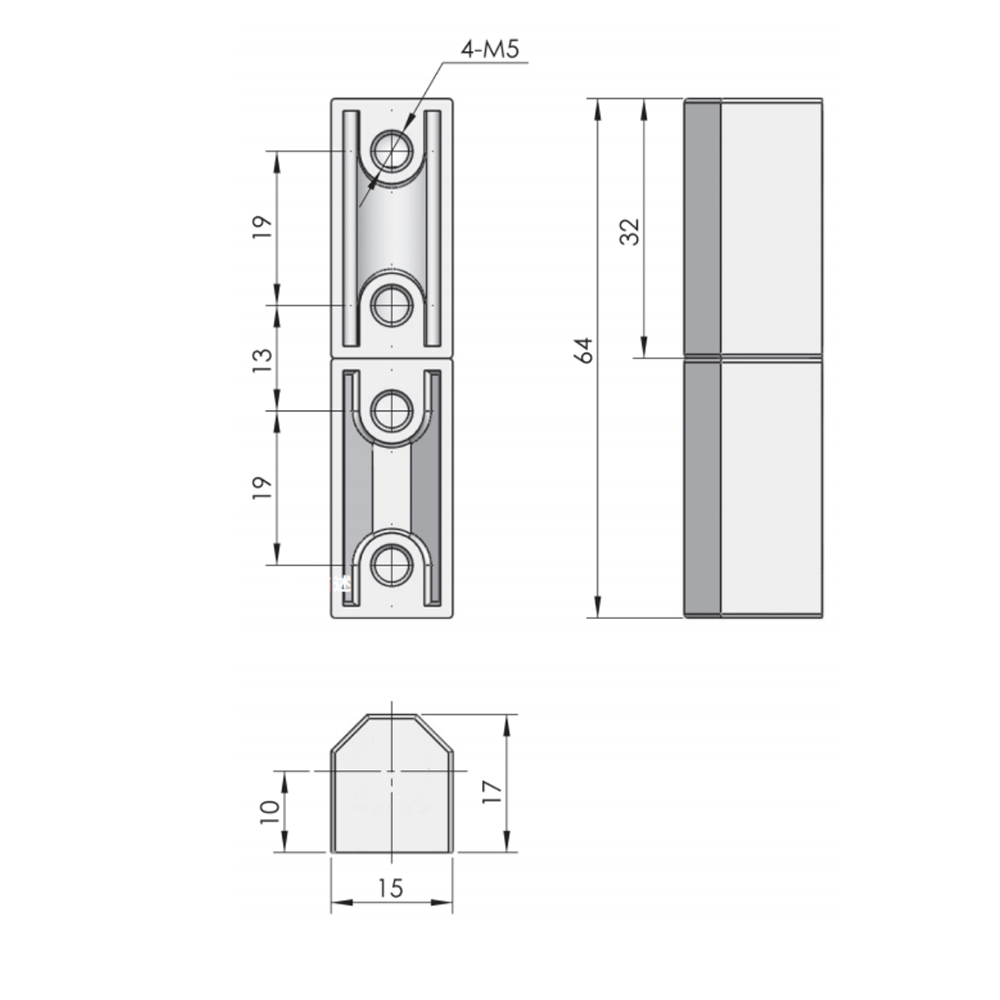 CL203 Series Offset Concealed Hinge - Zinc Alloy with PA Pad, 180° Lift-Off Hinge