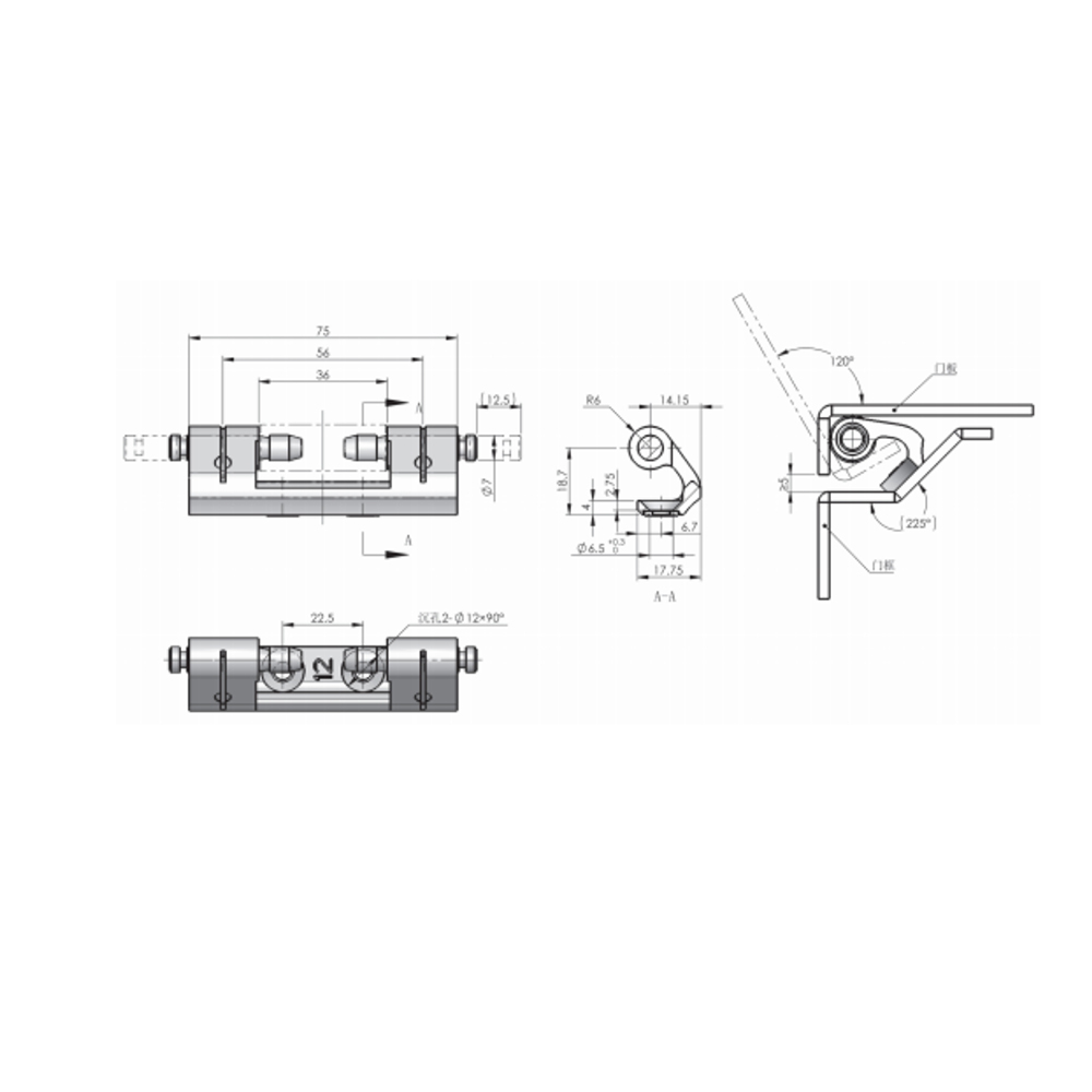 CL201 Concealed Hinge, Heavy Duty, Zinc Alloy, 800N/1500N Load Capacity