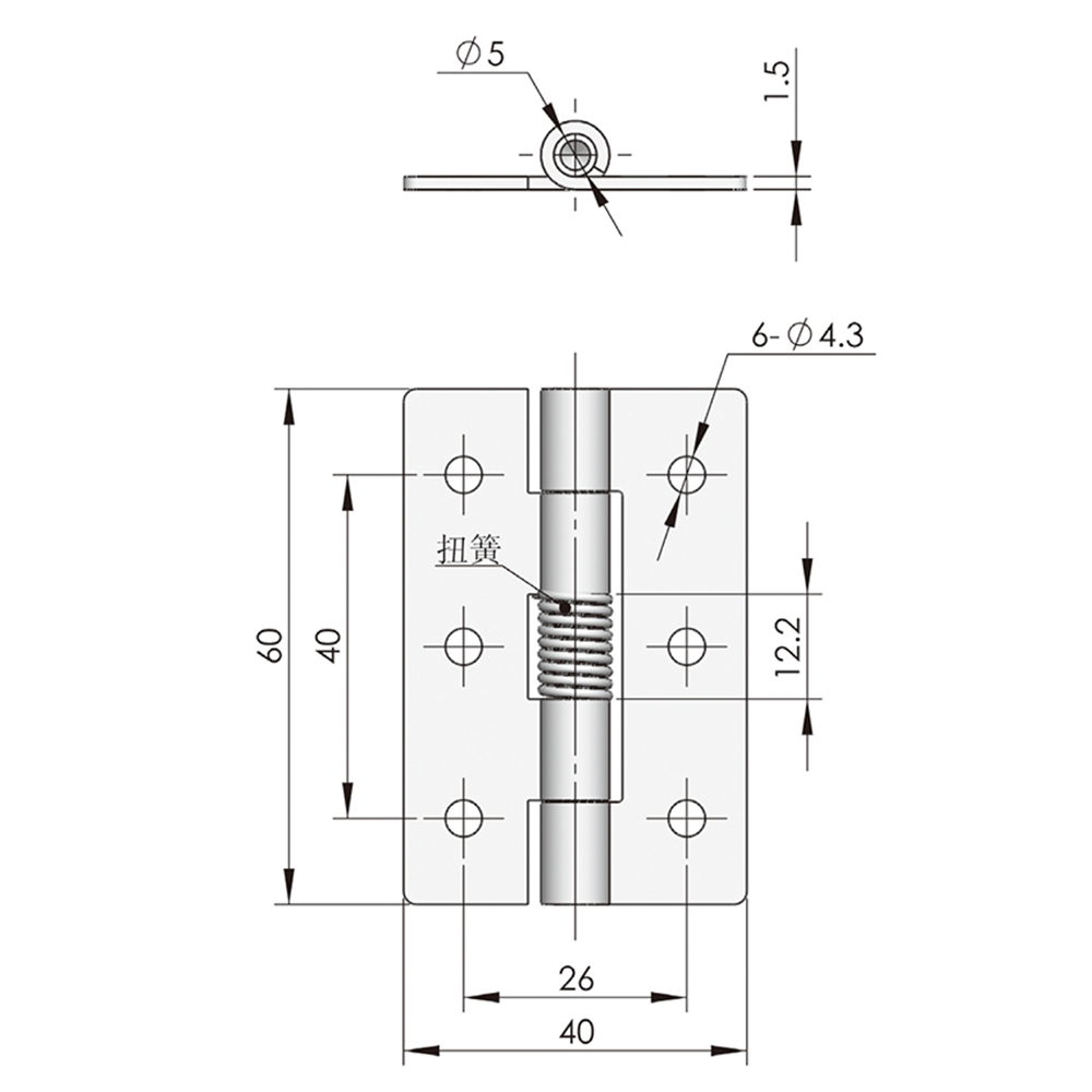 CL253 Series Hinge, Concealed Mounting, 120° Opening, Zinc Alloy, Black Matte Finish