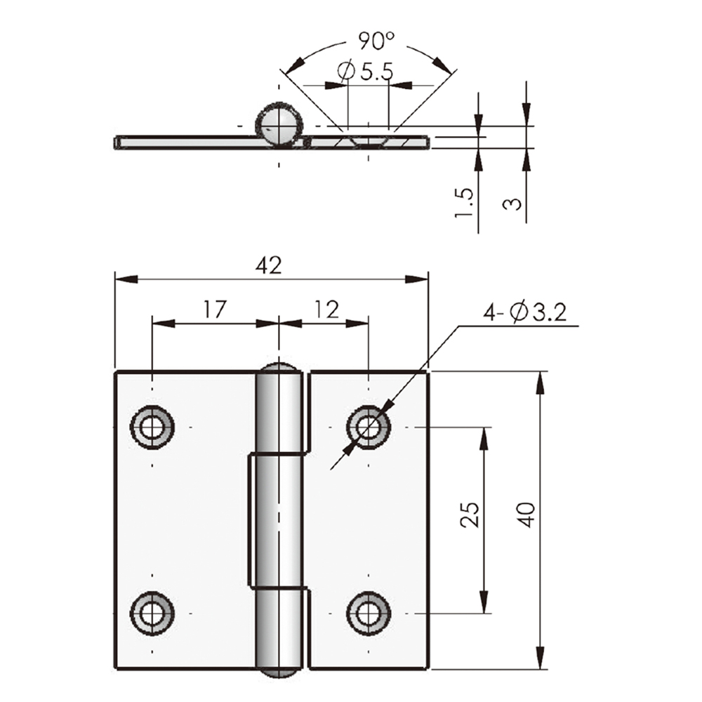 CL253 Series Hinge, Concealed Mounting, 120° Opening, Zinc Alloy, Black Matte Finish