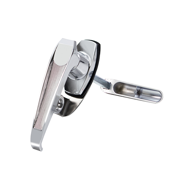 MS315 Cam Latch L-Handle, Turn Clockwise to Latch/Lock, Long Cam, Zinc Alloy, Chrome Plated, Polished