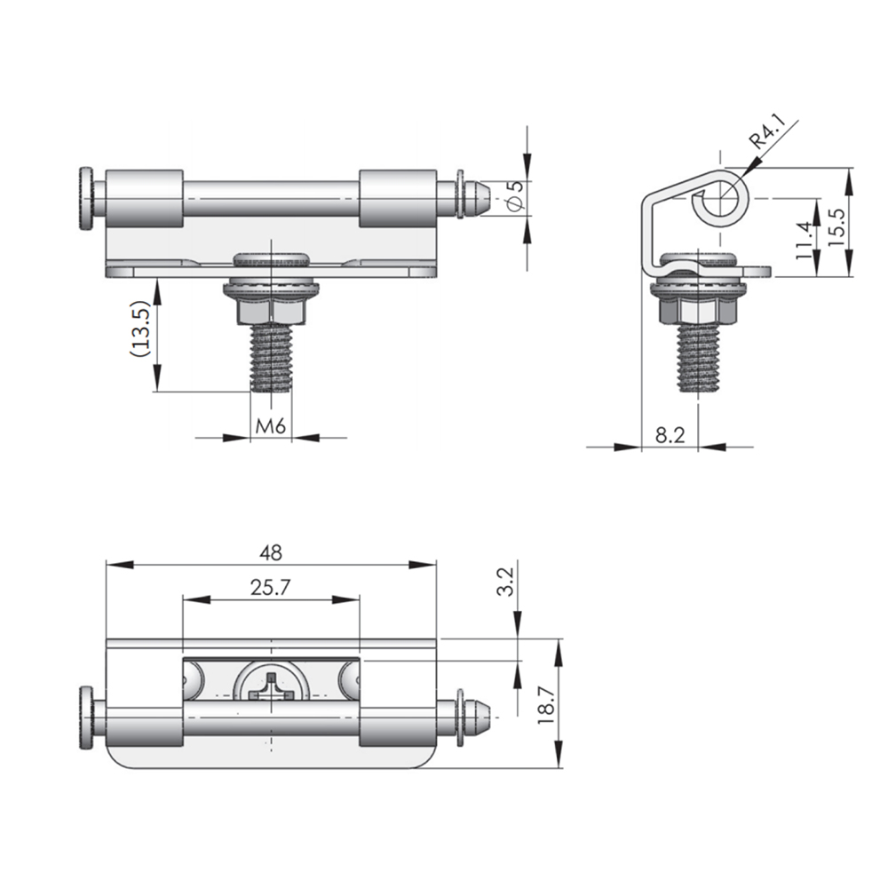 CL103 Carbon Steel Hinge, Zinc Plated, Compact Design