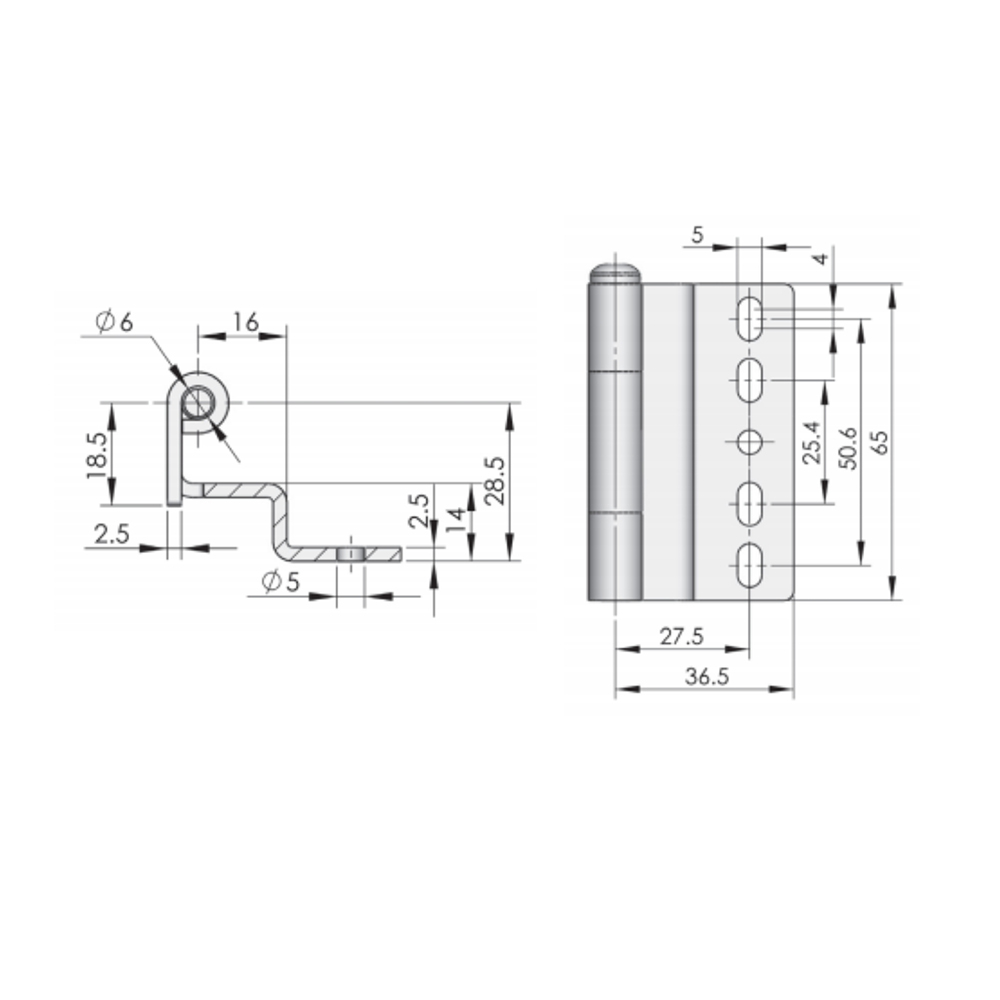 CL150 Heavy-Duty Industrial Hinge, Zinc-Plated Carbon Steel, High Load Capacity