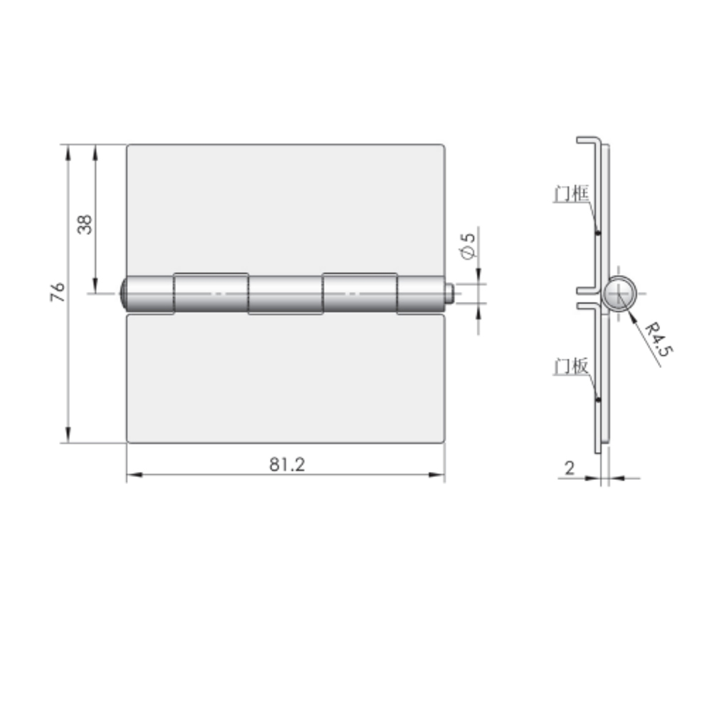  CL170 Continuous Hinge, Carbon Steel with Zinc Plating, High Load Capacity