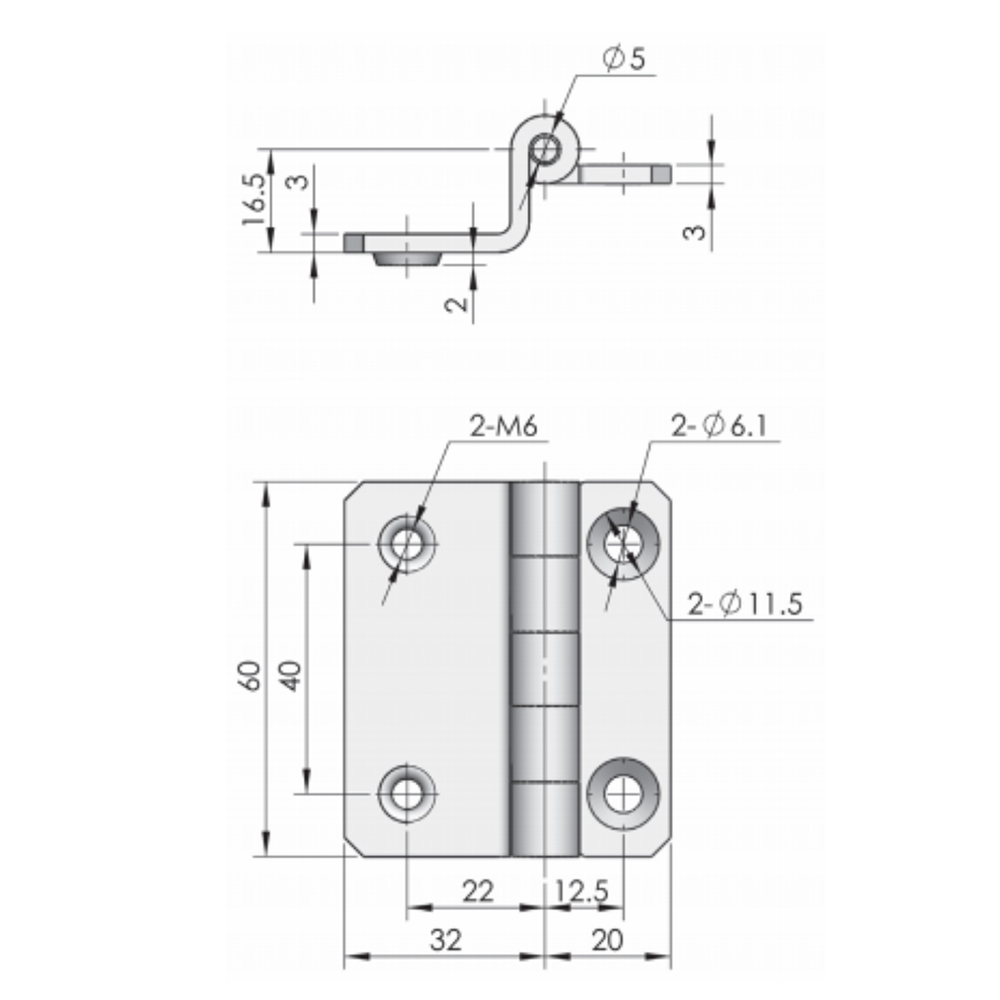  CL178 Heavy-Duty Hinge, Zinc-Plated Carbon Steel, High Load Capacity