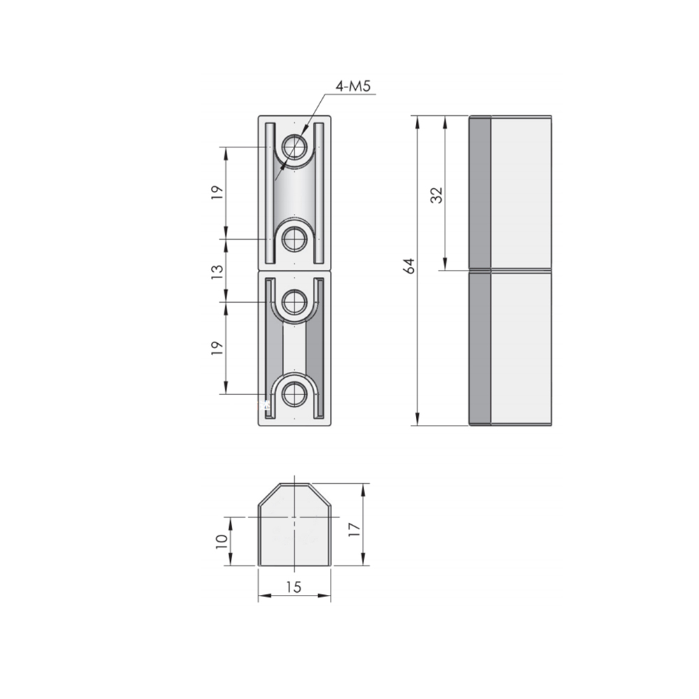  CL203-2B and CL203-7 Compact Concealed Hinges, High Load Capacity, Zinc Alloy