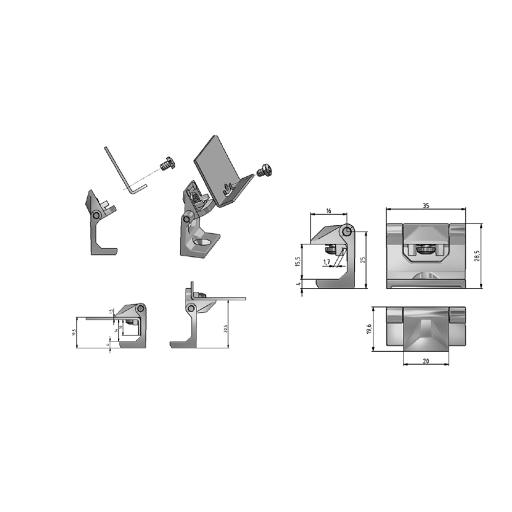 BT6578 Zinc Alloy Chrome-Plated Concealed Hinge, 180° Opening Angle - Ideal for Cabinets and Enclosures