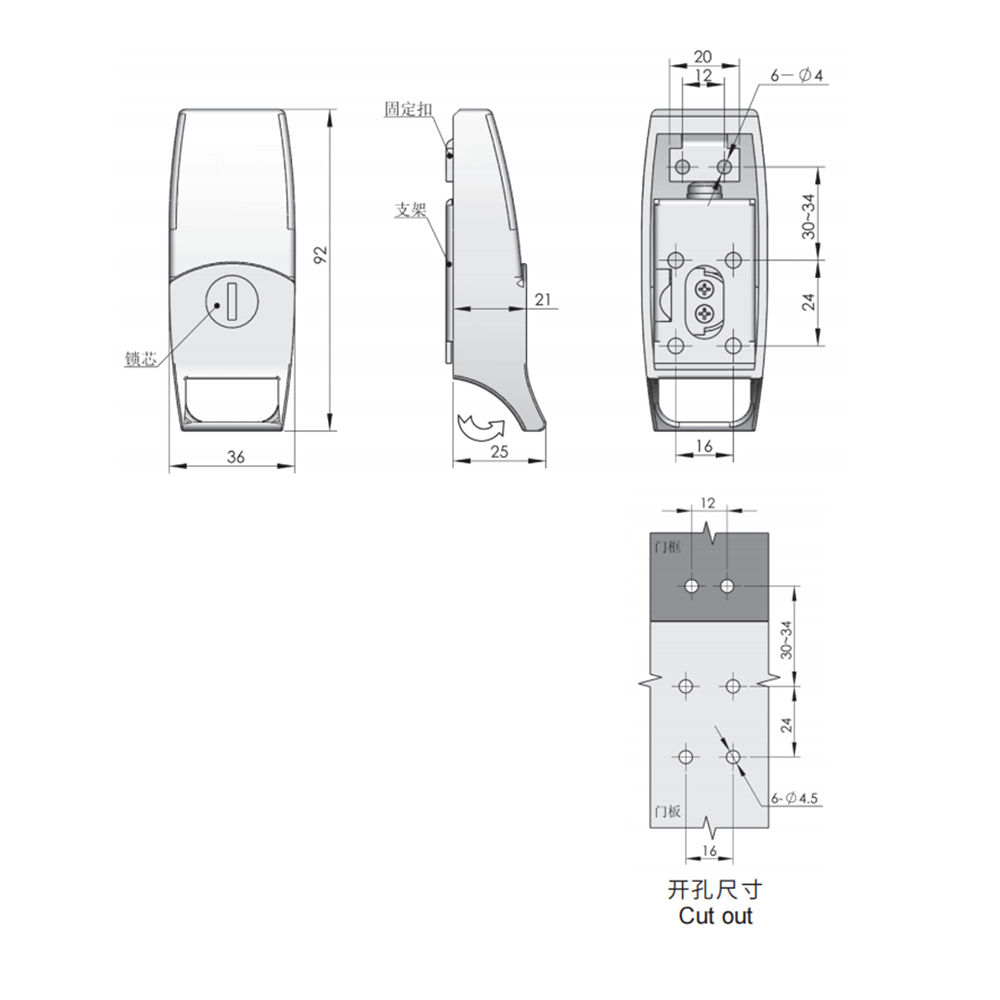 DK601 Heavy-Duty Zinc Alloy Draw Latch with Key Lock, 750N Load Capacity