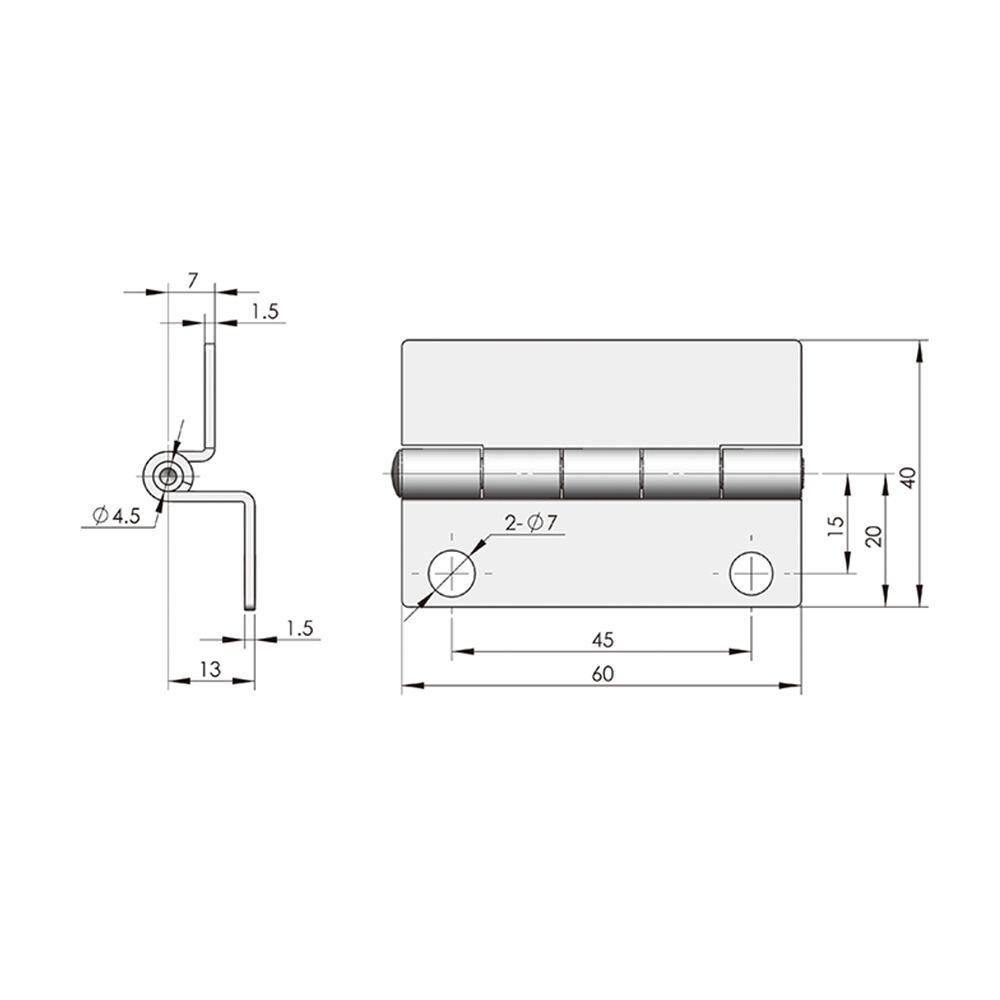 CL261-2 Stainless Steel Butt Hinge - 180° Opening for Industrial and Cabinet Doors