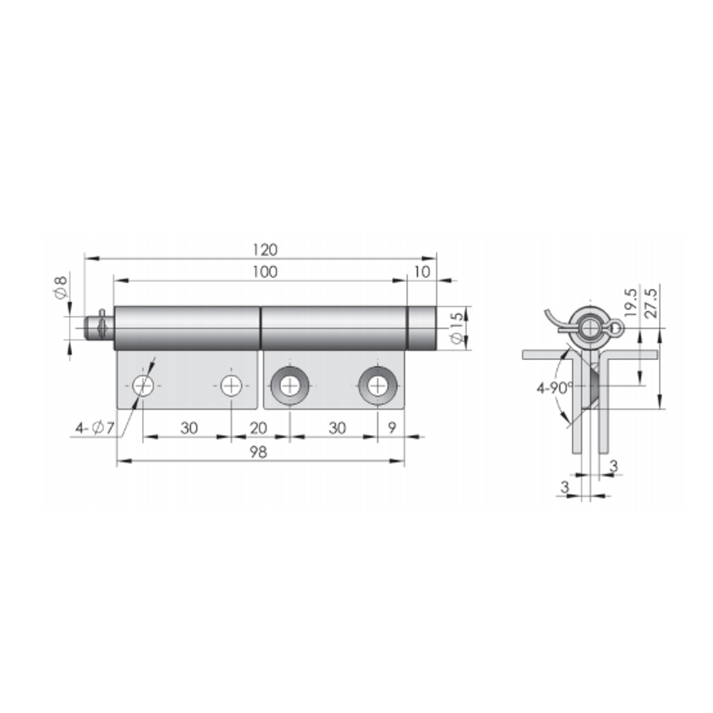 CL179 Heavy-Duty Stainless Steel Hinge with Corrosion-Resistant Coating